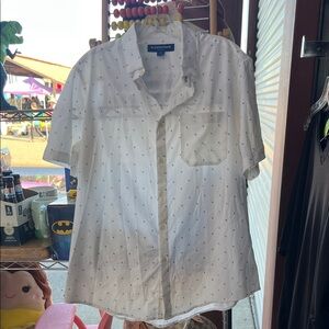 Abercrombie & Fitch White Patterned Men's Shirt